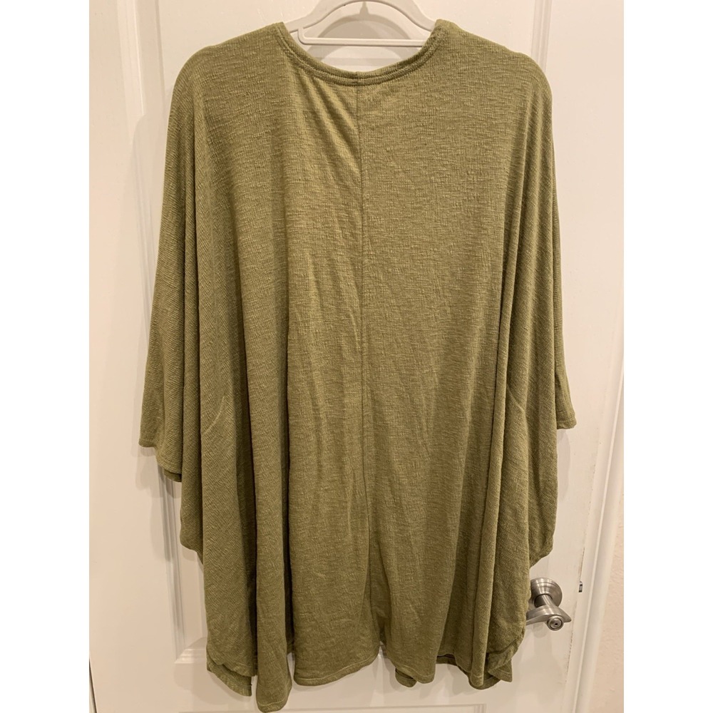 Cuddl Duds Olive Green Open Front Cocoon Cardigan - Picture 2 of 6